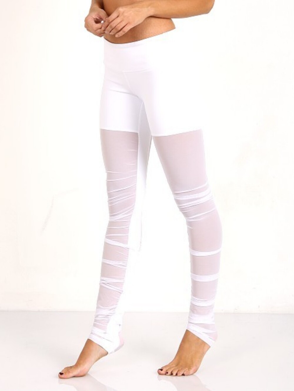 ALO Yoga Mesh Goddess Legging White Mid/low Rise